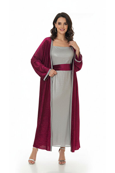 VİSKOYAT Stylish Velvet Kaftan Dress – Loose Fit Comfortable and Elegant Long...