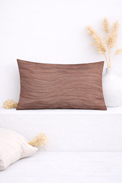 Ases Design Husă decorativă pentru pernă cu textură ondulată – Maro (30x50 cm)