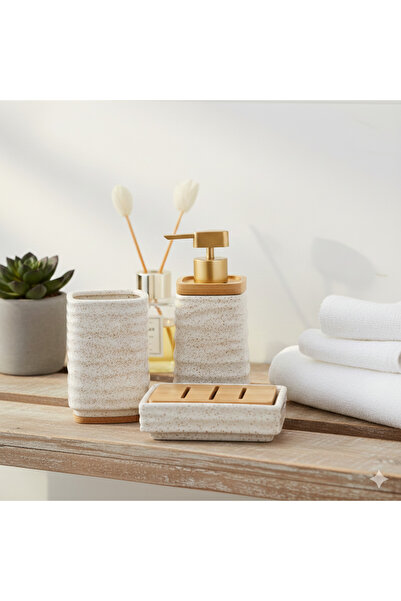 casa rosa 4-piece ceramic bath accessories set