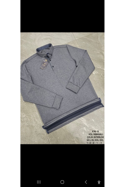 Cinar erkek giyim Collared Men's Sweater Steel Fabric Flexible