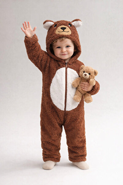 Bellahomeart Welsoft Ayıcık 1 - 2 Yaş Peluş Unisex Fermuarlı Kışlık Bebek Uyk...