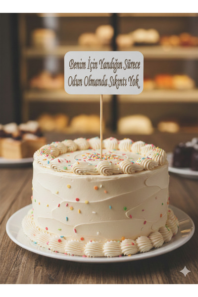 diğer 111 3 mm Renkli Mdf- Esprili Doğum Günü Pasta Süsü