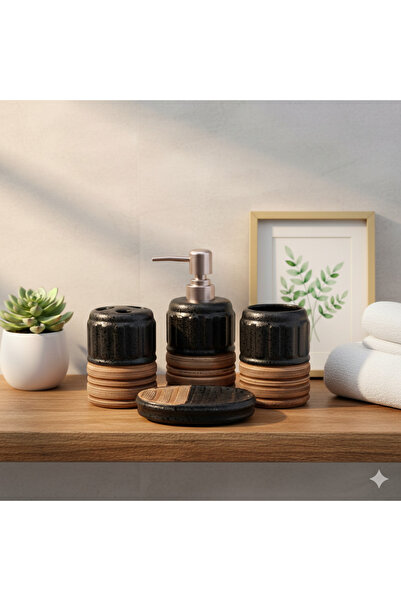 casa rosa 4-piece ceramic bath accessories set