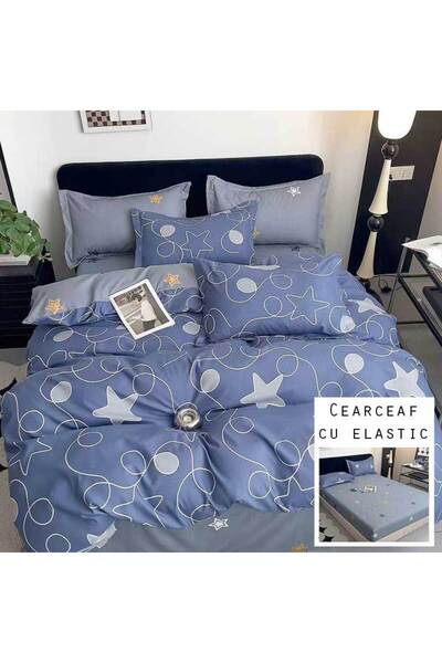 Patul Bed Linen 6 Pieces, Fine Cotton, Sulphur, Double Bed, 2 Persons, Fitted...