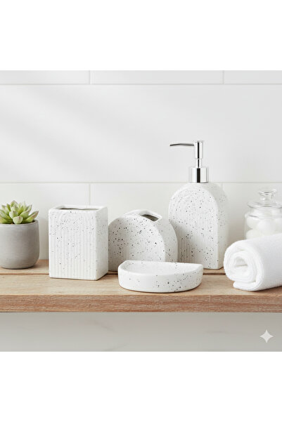 casa rosa 4-piece ceramic bath accessories set