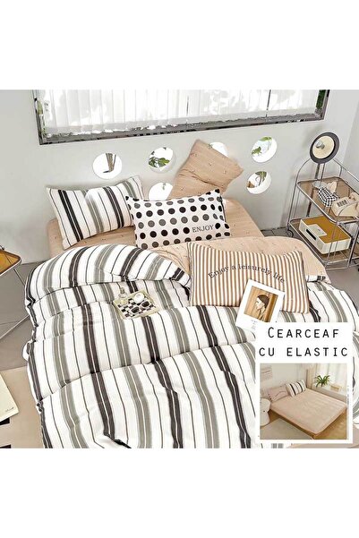 Patul Bed Linen 6 Pieces, Fine Cotton, Sulphur, Double Bed, 2 Persons, Fitted...