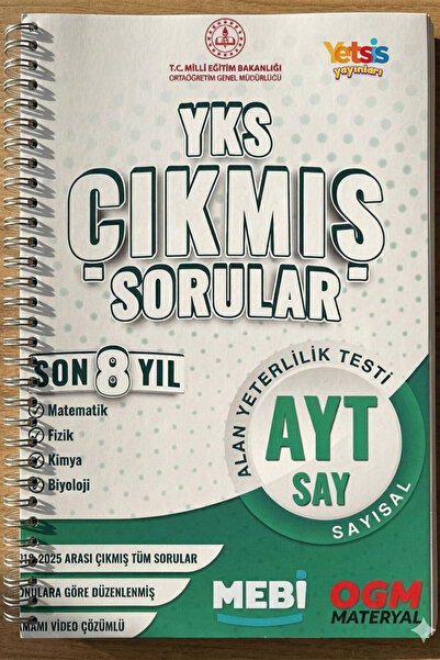 Yetsis Yayınları AYT Sayısal Son 8 Yıl Çıkmış Sorular (Tüm Dersler - 2018-202...