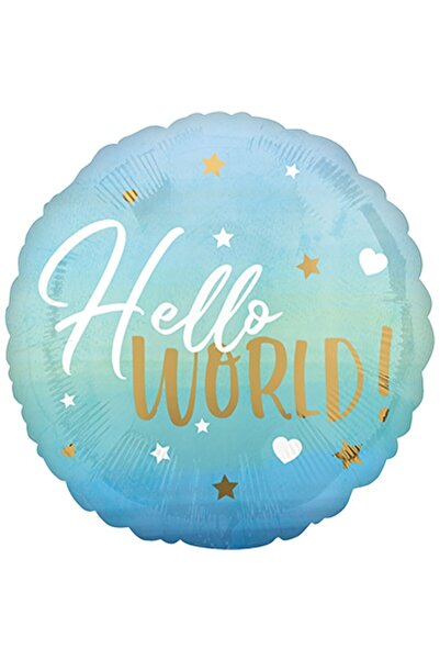 Anagram Balloon Foil Bleu HELLO WORLD! 45x45 cm