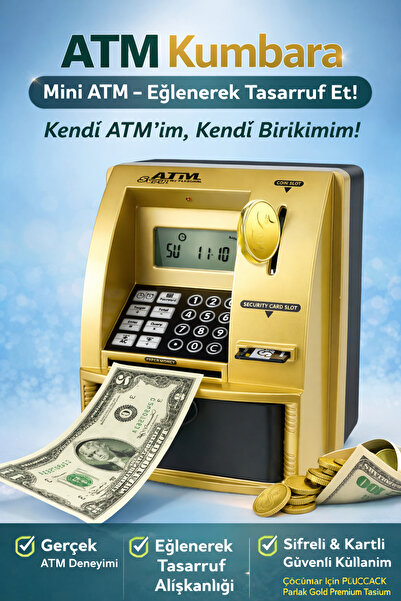 TeknoEser ATM Kumbara – Şifreli ve Kartlı Elektronik Para Biriktirme Kumbarası