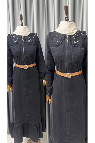 moda acar Six-Layered Flawed Denim Dress