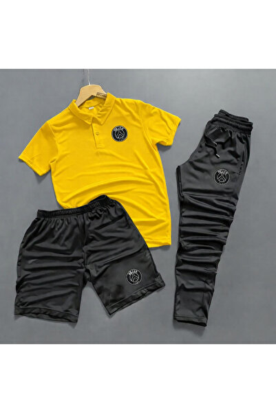 NOFLEN Ανδρικό σετ φόρμας κατάδυσης με εμπριμέ 3 τεμαχίων με γιακά πόλο