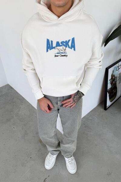 HAFKAGİYİM Λευκό Κέντημα Λεπτομέρεια oversized Φούτερ