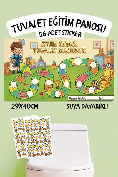 alışveriş kurdu Çocuklar İçin Eğitici ve Eğlenceli Tuvalet Eğitimi Sticker Pa...