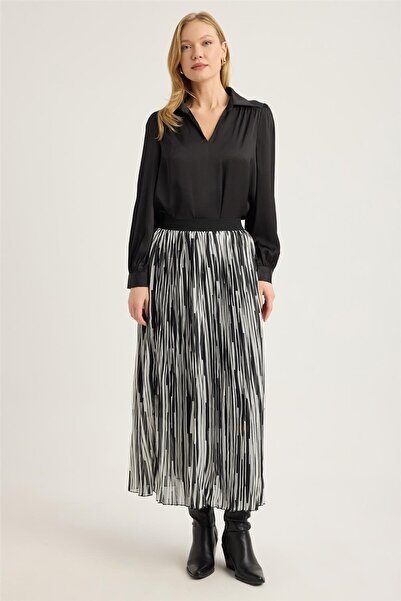 HomeStore تنورة شيفون مخططة