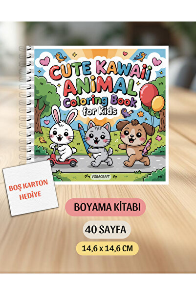 VORACRAFT Boyama Kitabı, Kawaii Tatlı Hayvanlar Boyama KŞ00034