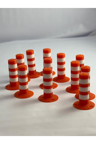 Eta3d Miniature Traffic Cone Delinator Set (2cm) – Road Work Diorama 12 Pieces