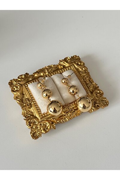 Charmist Çelik gold trie küpe