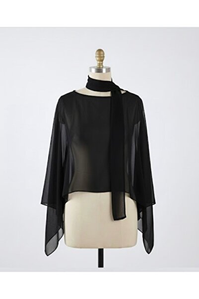 MERİT FASHION Fular Detaylı Şifon Bluz&Bolero