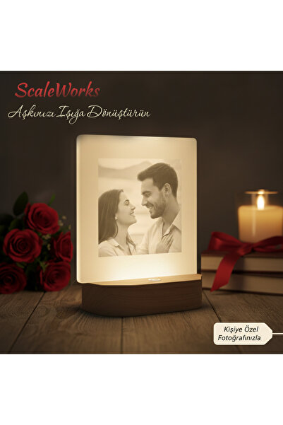 ScaleWorks "Kişiye Özel" Işıklı Litofani Gece Lambası - 10x10cm [1:1] Fotoğra...