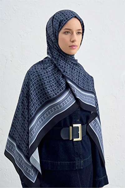 Armine Silk Cotton Monogram Shawl 21