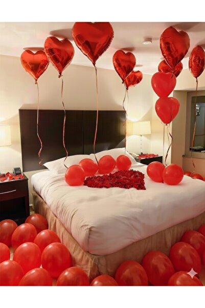 BALON DİYARI هدية عيد الحب من الفويل الأحمر على شكل قلب مع وردة مجففة، مفاجأة...