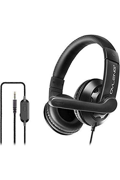 Komc سماعة رأس سلكية للألعاب تغطي الأذن مع ميكروفون دوار