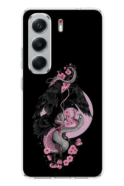 TechTree Tecno Camon 40 Compatible Pink Black Snake Printed Silicone Case