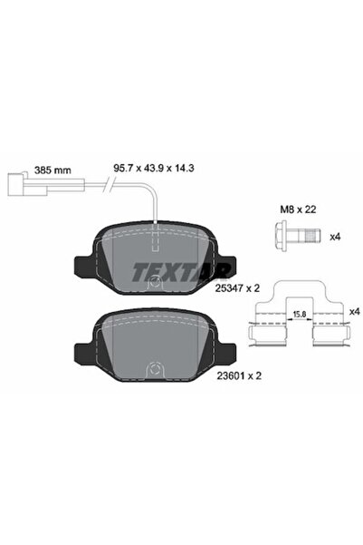 TEXTAR 2534701 Комплект спирачни накладки, дискови спирачки