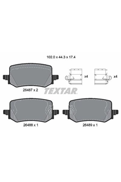 TEXTAR 2648701 Комплект спирачни накладки, дискови спирачки