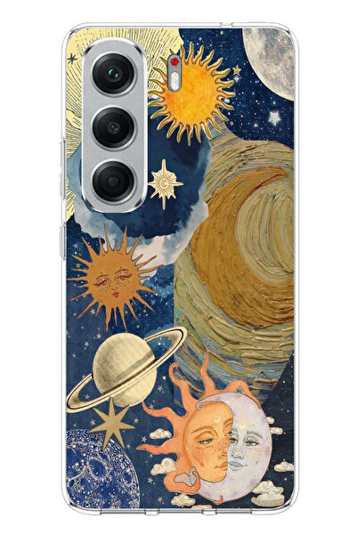 TechTree Tecno Camon 40 Compatible Sun and Moon Universe Design Printed Silic...