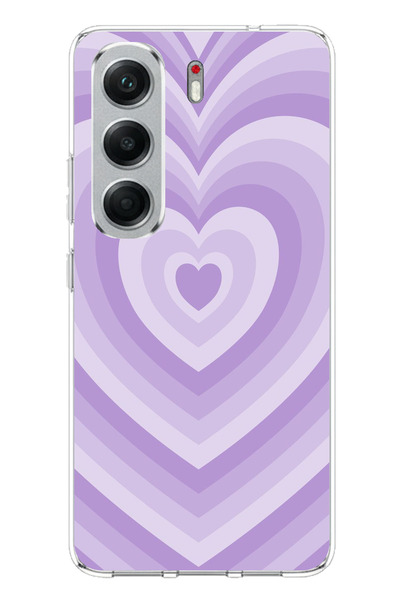 TechTree Printed Silicone Case with Purple Heart Waves Design Compatible with...
