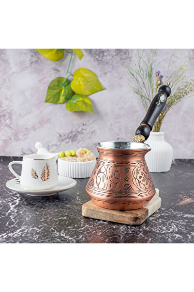 DMT COPPER HOME 6-Person Handmade Thick Copper Coffee Pot – Gaziantep Product...