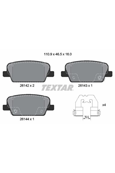 TEXTAR 2614201 Комплект спирачни накладки, дискови спирачки