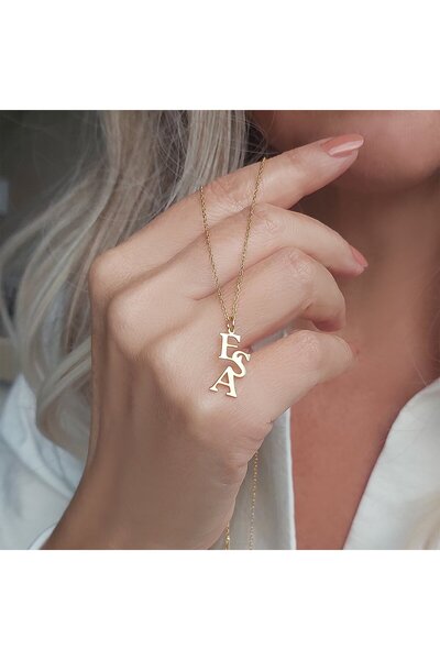 VAOOV 925 Ayar Gümüş Üç Harfli Kişiye Özel Kolye