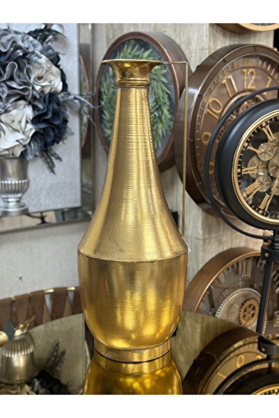 city gold Eskitme Parlak Gold Telkari Vazo 70 Cm
