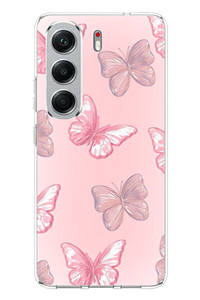 TechTree Tecno Camon 40 Compatible Pink Butterflies Printed Silicone Case