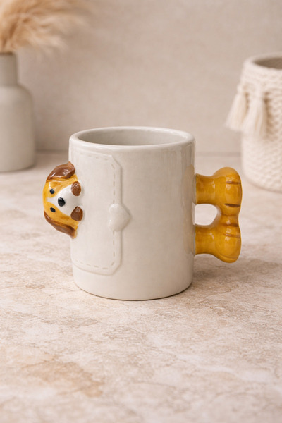 Bohemian Loyal Friend 3D Dog Figured Premium Ceramic Mug