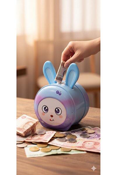 Lexi Bella Sevimli Tavşan ve Meyve Figürlü Çocuk Kumbarası Kilitli Anahtarlı ...