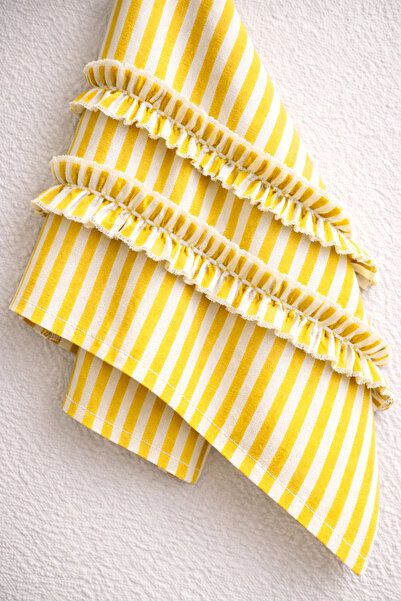 Mirilliahome Лляна кухонна серветка з рюшами 35x55 см Натуральна серветка для...