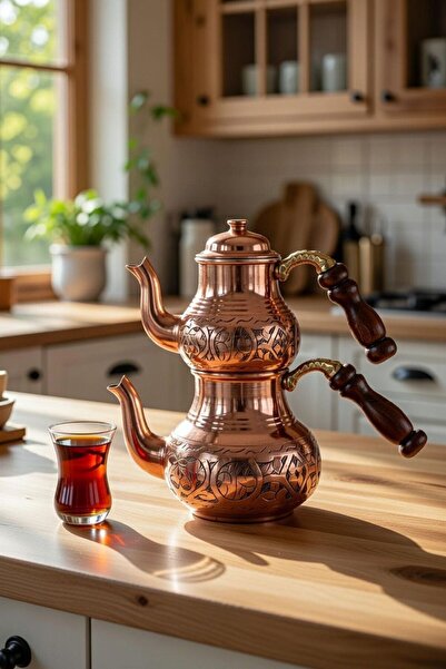 DMT COPPER HOME Copper Small Size 3-Person Teapot – Handmade Gaziantep Produc...