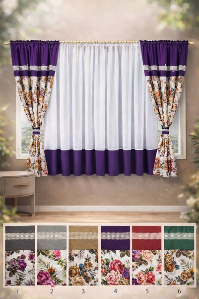Deluxe Set de 2 perdele (150x160cm) + draperie (400x160cm)