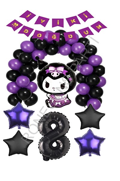 RÖNESANS PARTİ Renaissance Kuromi Happy Birthday Written Number Star Foil and...