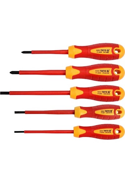 yato Set de 5 șurubelnițe izolate pentru electricieni, YT-2827 VDE, 1000V