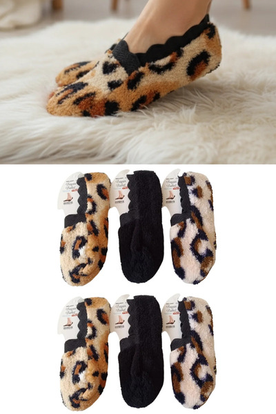 stellare 6 Pairs Women's Ultra Thick Plush Winter Ballerina Booties Socks Leo...