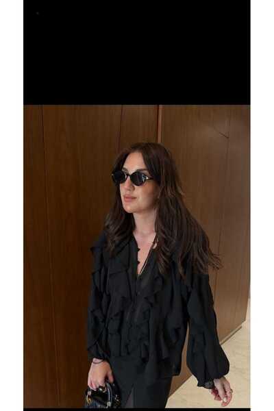 KAREN Fırfırlı Şifon Gömlek