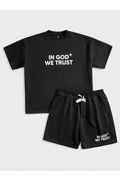 macklin Unisex in God We Trust Printed Special Design Oversized Tshirt and Sh...