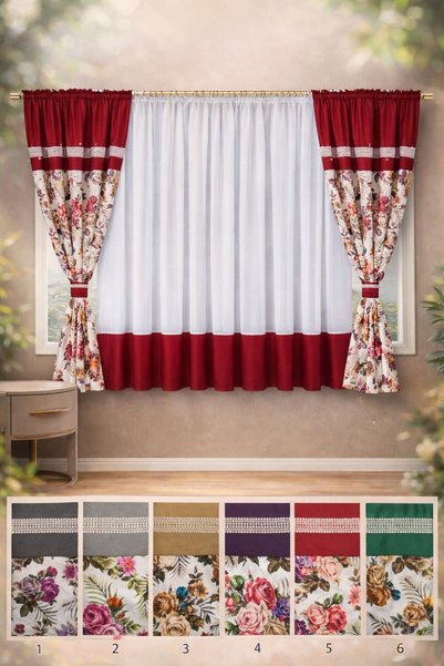 Deluxe Set de 2 perdele (150x160cm) + draperie (400x160cm)