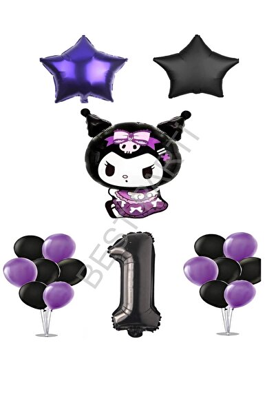 BEST PARTİ Best Kuromi Standing Figure Starry Birthday Party Set Age-1