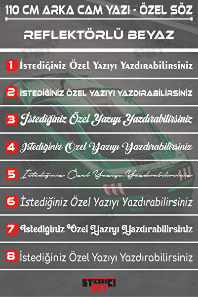 STİCKERCI BEY 110 CM ÖZEL YAZI - SÖZ STİCKER ARABA YAZISI - MOTORSİKLET - ÖZE...