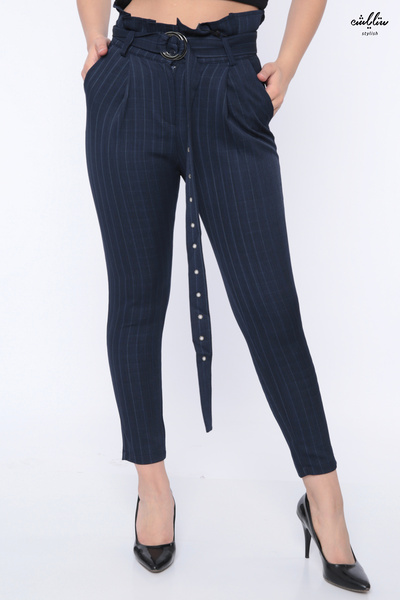 Stylish Women's navy blue pants